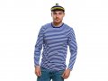 Нов мъжки моряшки комплект: моряшка блуза с дълъг ръкав и капитанска шапка, снимка 9