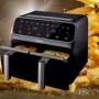 Фритюрник AirFryer Rosberg Premium, 1700W, 2съда x 4л., снимка 1
