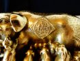 Бронзова статуетка Прасе с прасенца,злато,фън шуй 1.5 кг. , снимка 6