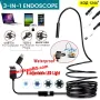 Ендоскоп за телефон с андроид, Водоустойчива ендоскопска камера за смартфон, компютър - КОД 1244, снимка 3
