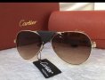 Cartier унисекс мъжки слънчеви очила с кожа и дървени дръжки 3 в 1, снимка 7
