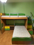 Двуетажно легло + матраци + стълба + нощно шкафче , снимка 1 - Мебели за детската стая - 44867390