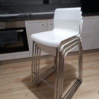Стилен бар стол Ikea GLENN бял/хром НОВИ-Цена до изчепване, снимка 2 - Столове - 39640629