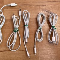 5 x Оригинални Apple USB Кабели за Iphone Бял Fast Charger, снимка 2 - Оригинални зарядни - 38271098