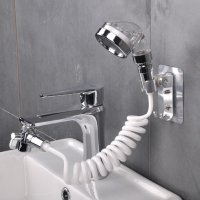 Душ за мивка с гъвкав маркуч със стенно окачване и накрайник за кран, снимка 1 - Душове - 43062382