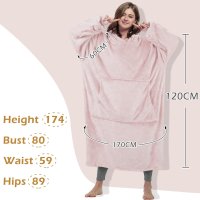  Худи с дълга качулка и преден джоб, меко и удобно, розово, снимка 2 - Пижами - 43215645