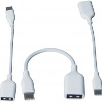 Кабел Преходник Type C - USB женско OTG Digital One Бял SP00065 On-The, снимка 2 - USB кабели - 32941333