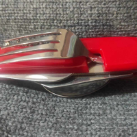 Швейцарско ножче с вилица и лъжица, снимка 1 - Ножове - 44845193