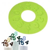 числа цифри силиконов молд форма в кръг за фондан шоколад близалки , снимка 1 - Форми - 35483821