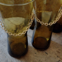 Винтидж комплект за  Сангрия от кехлибарено стъкло 70- те години на миналия век. Кана и 6 чаши, снимка 8 - Сервизи - 44875352