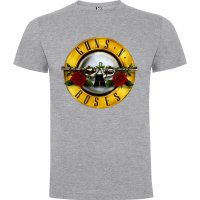 Нова мъжка тениска с логото на музикалната група GUNS N'ROSES в сив цвят, снимка 1 - Тениски - 43919986