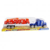 2143 Детски автовоз с две пожарни играчка за момче, 31см, снимка 2 - Коли, камиони, мотори, писти - 32903513