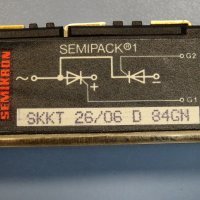 модул SEMIKRON Semipack SKKT 26/06 D 84GN Thyristor Module, снимка 3 - Резервни части за машини - 37653360