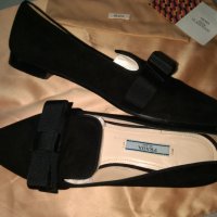 Дамски елегантни оригинални  обувки Prada Women's Black Loafer 100 % кожа , снимка 14 - Дамски обувки на ток - 18714675