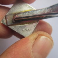 Уникална шипка игла за вратовръзка сребро и емайл, снимка 3 - Други - 26687611