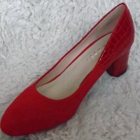 Обувки, червени, на ток, код 48/ББ1/35, снимка 5 - Дамски обувки на ток - 38768028