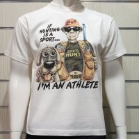 Нова мъжка забавна тениска с трансферен печат I'M AN ATHLETE, ловец, снимка 3 - Тениски - 28295676