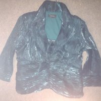 Супер официална блуза тип сако лъскаво зелен , снимка 2 - Сака - 38970723