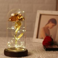 Вечна роза в стъкленица с LED светлина, снимка 3 - Романтични подаръци - 44033631