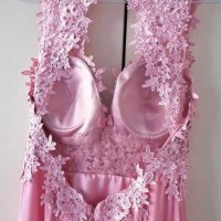 Официална пепелно розова рокля, снимка 3 - Рокли - 43203134