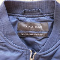 L Zara Men Bomber Jacket With back slogan, снимка 6 - Якета - 28917127