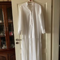 Бяла нова дълга елегантна рокля  риза  Zara zara Зара плисирана плисе  , снимка 5 - Рокли - 43610624
