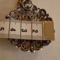 Ретро медальон седеф с бял обков филигран, снимка 8 - Антикварни и старинни предмети - 35182563