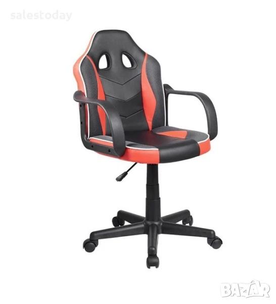 Геймърски офис стол, черно-червен, 57x62x89 см, снимка 1