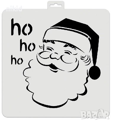 Голям Дядо Коледа Ho hoКоледен стенсил шаблон за спрей за торта украса Scrapbooking, снимка 1