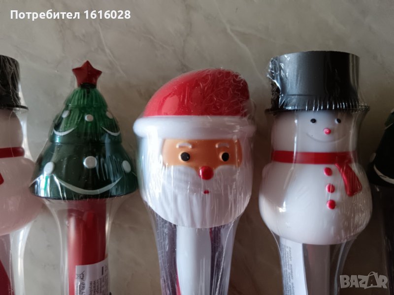 Коледни соларни лампи - дядо Коледа,Снежко,Елхи., снимка 1