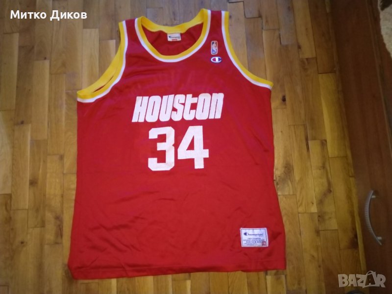 Hakeem Olajuwon Houston Rockets баскетболна тениска Шампион винтидж №34 размерХХЛ, снимка 1