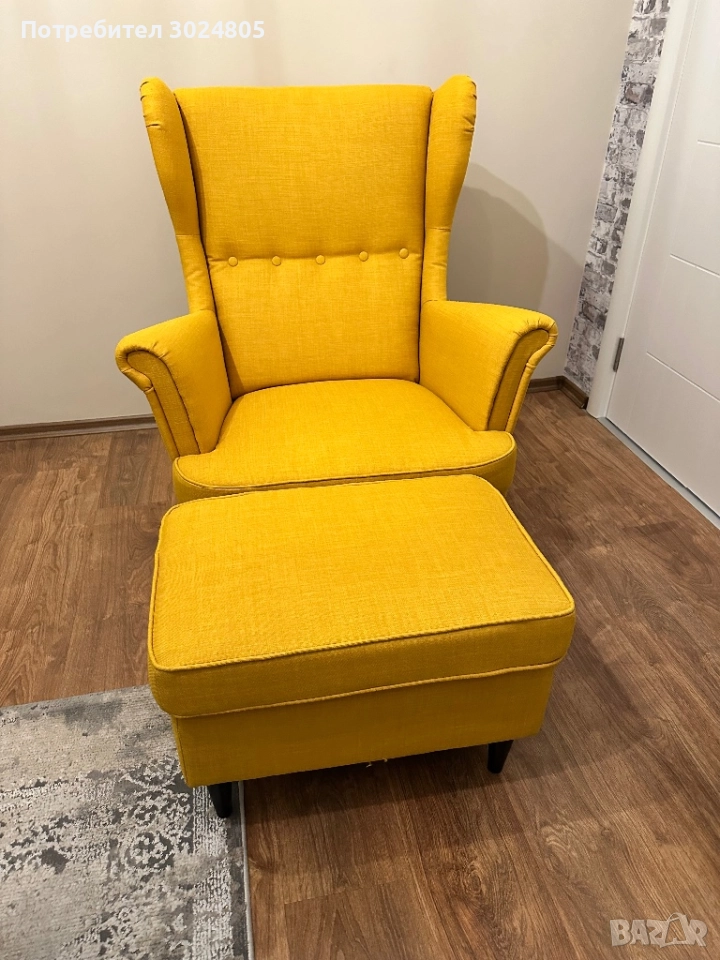 Кресло и табуретка Strandmon, снимка 1