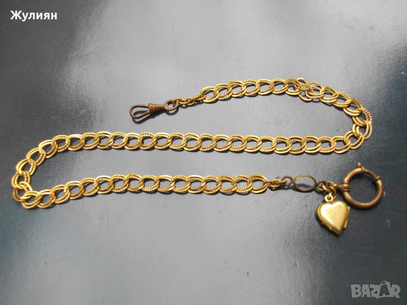 СТАР ПОЗЛАТЕН КЮСТЕК ЗА ДЖОБЕН ЧАСОВНИК, снимка 1