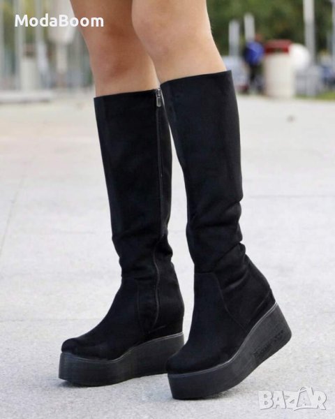 🔥Дамски ТОП велурени ботуши на платформа🔥, снимка 1