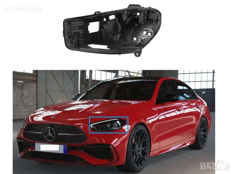 Лява основа (корпус) за фар за Mercedes C-Class W206 (2022+), снимка 1