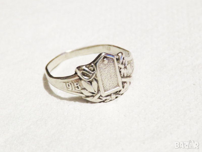 Стар Мъжки сребърен пръстен, възпоменателен пръстен за Първата Световна война 1915 - 1918 военнен, снимка 1