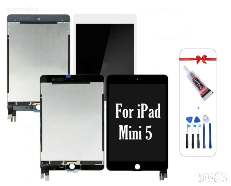 Apple iPad Mini 5 / A2124, A2126, A2133 / LCD Дисплей+Тъч скрийн Ориг. / Бял, снимка 1