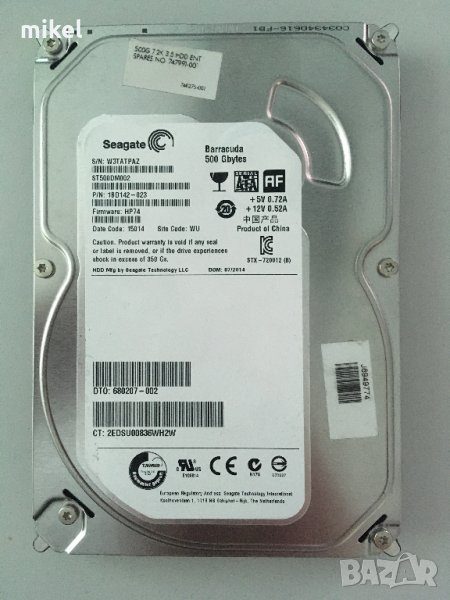 Хард диск 500 GB HDD SEAGATE BARRACUDA - 500GB HDD, снимка 1