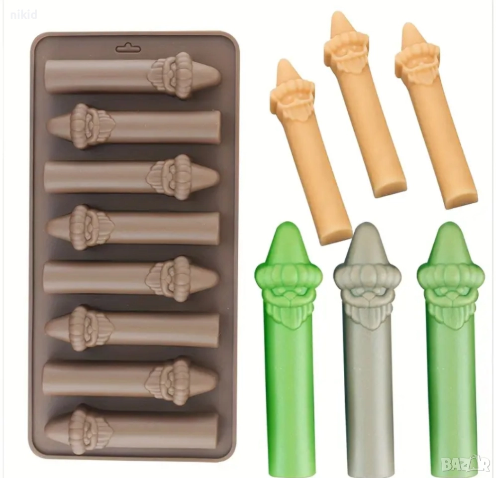 коледни свещи свещички свещ пръчици коледна силиконов молд форма фондан шоколад гипс, снимка 1