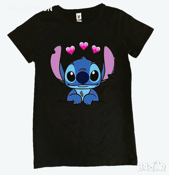 Нова дамска тениска със Стич (Stitch) в черен цвят, снимка 1
