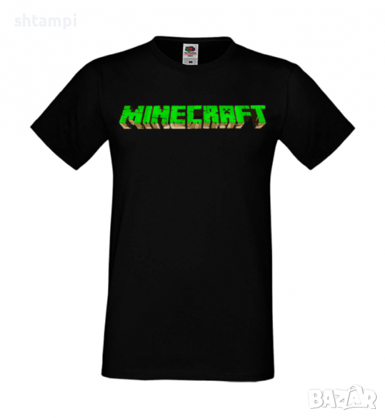 Мъжка тениска майнкрафт Minecraft Logo 1,Minecraft,Игра,Забавление,подарък,Изненада,Рожден Ден., снимка 1