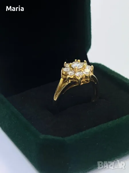 Дамски пръстен жълто злато и брилянти, снимка 1