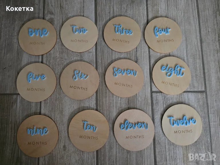 Дървени месечинки за бебе, снимка 1