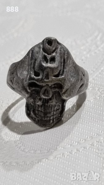 Пръстен " удължен демонски череп " , снимка 1