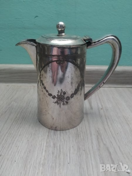 посребрена метална кана арт нуво, снимка 1