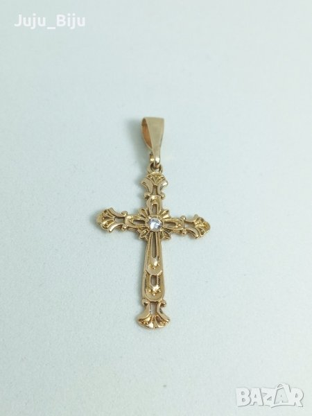 Златен кръст с камък, снимка 1