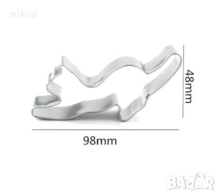 Протегната котка метален резец форма за сладки тесто фондан украса декор, снимка 1