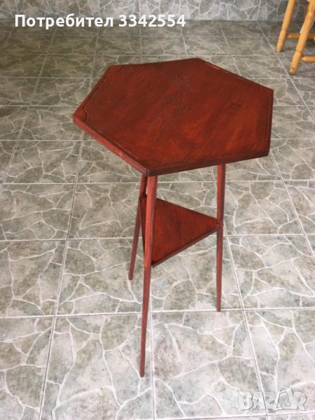 МАСА ЦВЕТАРНИК ПОСТАВКА ДЪРВО СТАРИННА, снимка 1