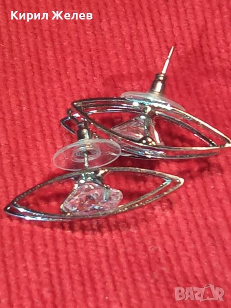 ПОСРЕБРЕНИ или СРЕБЪРНИ ЕЛЕГАНТНИ ФЕШЪН ОБЕЦИ с ГОЛЕМИ ФАСЕТ ПЛАНИНСКИ КРИСТАЛИ 19459, снимка 1