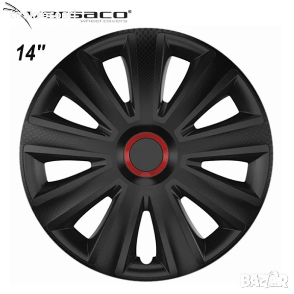 Versaco Slovakia Тасове за джанти 14'' Versaco Carbon Aviator - ЧЕРНИ , снимка 1